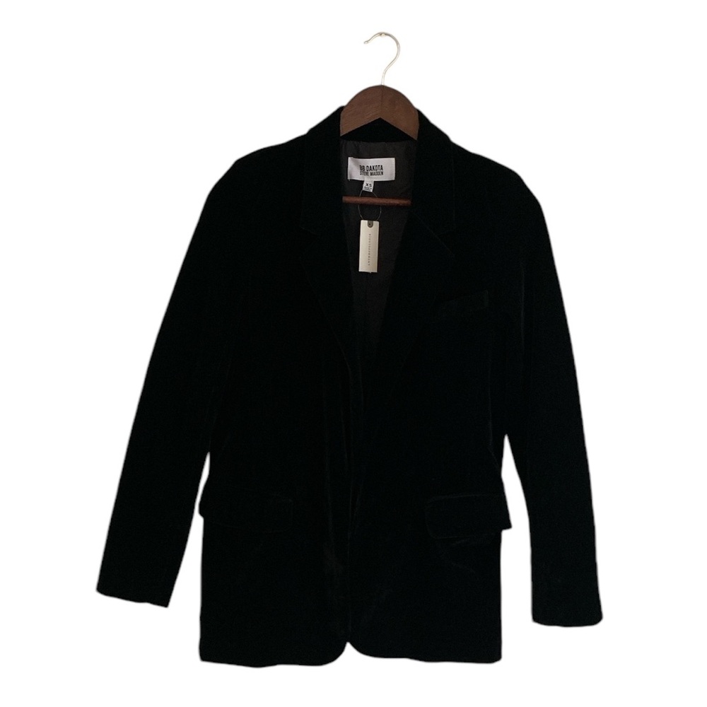 NWT BB‎ Dakota x Steve Madden black velvet blazer size XS pockets holiday dressy